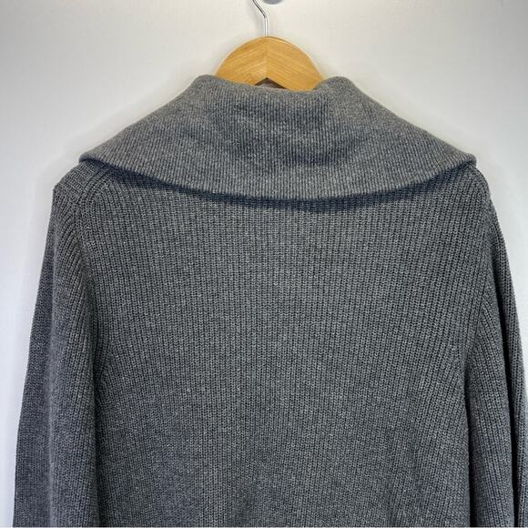 Michael Kors Half Zip knit sweater gray logo zipper - 0X - Picture 7 of 8